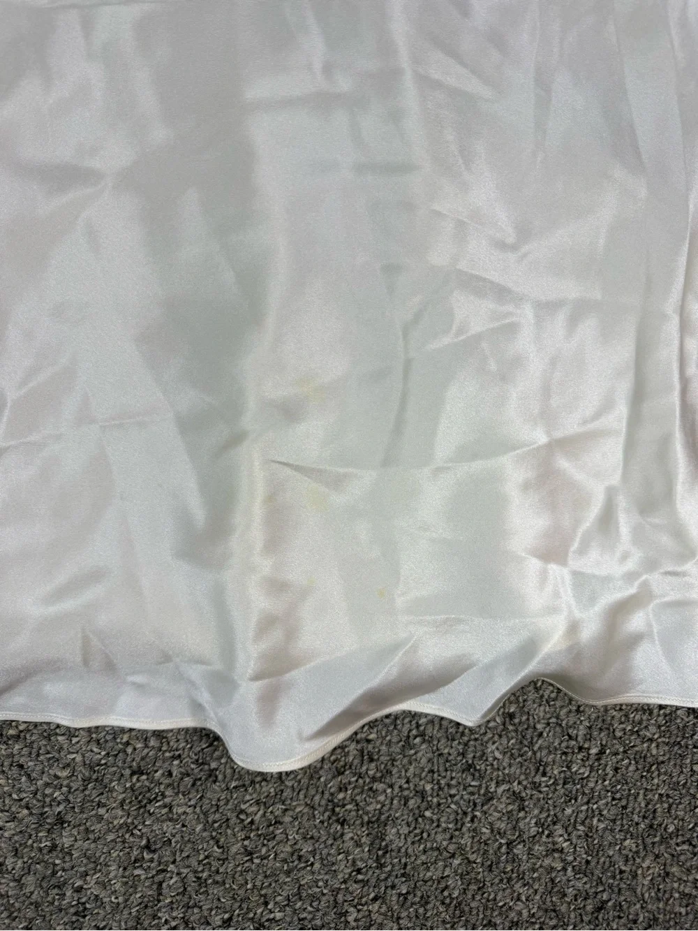 Neiman Marcus Ivory Satin Slip Chemise with Adjustable Straps